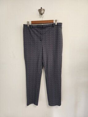 Theory precision grid grey classic slim pants 10